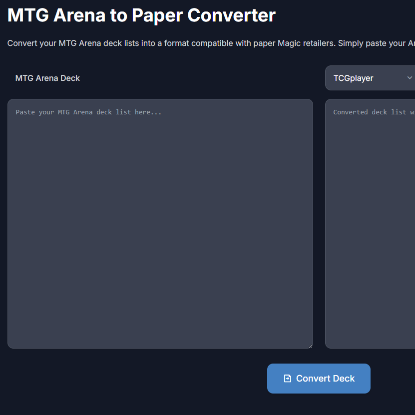 MTG Arena to Paper
